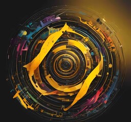 Fototapete - Illustration of abstract technology background.