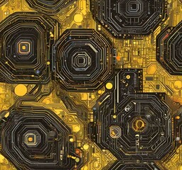 Fototapete - Illustration of abstract technology background.