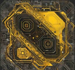 Fototapete - Illustration of abstract technology background.