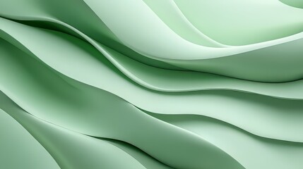 Abstract waves of green color in smooth motion