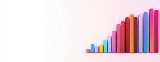 Leinwandbilder - Colorful Gradient Bar Chart Displaying Growth Against Light Background