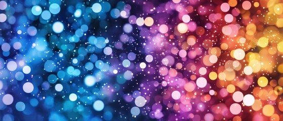 Poster - Colorful Bokeh Background with Vibrant Abstract Lights in Blue, Purple, and Orange Tones