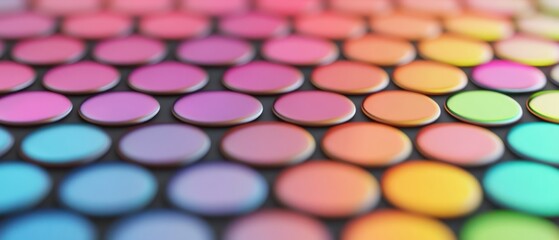 Poster - Vibrant Multicolored Circles Arranged in a Pattern for Artistic Backgrounds