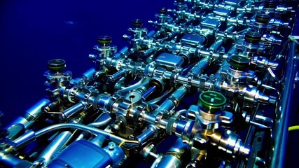 Poster - sophisticated subsea engineering technology navigating deep blue marine environments with precision 