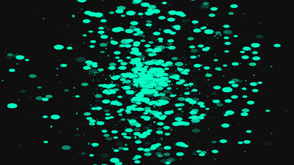 Fototapete - Colored different circles. Green abstract background. Bokeh or round defocused particles .