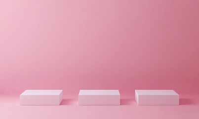 Poster - 3d renderA clean product pedestal or podium, embodying an abstract minimal concept, set against a blank space mockup