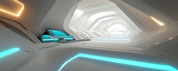 Poster - Central server rack area. Cloud backup facility. 3D rendering