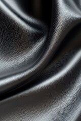 Poster - The surface features a smooth black leather texture, enhanced by gentle, diffused lighting that creates soft highlights