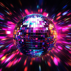 Aufkleber -  disco ball with lights in motion blur on a dark background