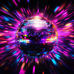 Aufkleber -  disco ball with lights in motion blur on a dark background