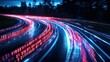 © Rizqiana - Digital data stream racing on night road