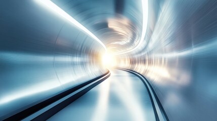 futuristic tunnel, bright light ahead, speed, travel