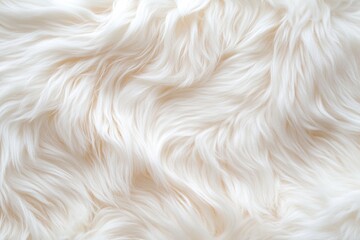 Poster - This softly flowing fur texture in white and beige showcases elegant movement and luxury. Subtle highlights enhance its natural beauty, perfect for home decor or fashion applications