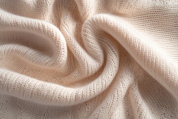 Poster - The intricate beige knitted fabric displays a structured geometric pattern illuminated by sharp directional lighting, enhancing its depth and creating striking shadows across the surface