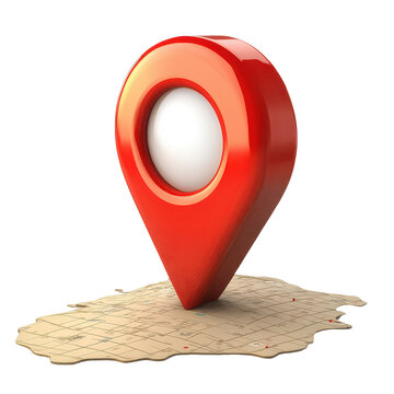 location mark sign in red isolated on transparent background