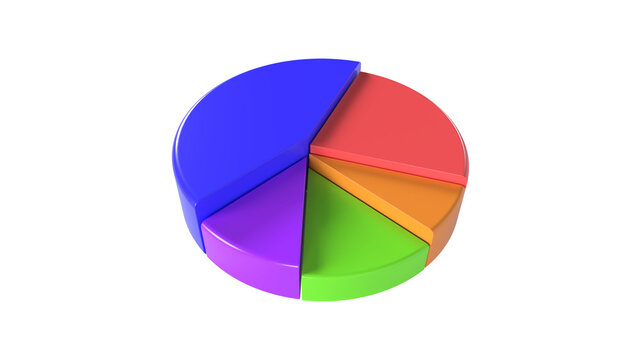 infographic pie cart 3d model isolated on transparent background