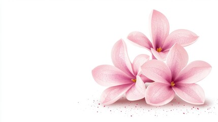 Wall Mural - A bunch of pink flowers on a white background