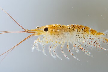 Poster - Close-up of a vibrant shrimp in clear water highlighting intricate details of its body and antennae