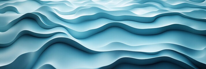 Poster - seamless pastel aqua, 3d low profile style, delicate, gentle, wave texture pattern background