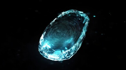 Poster - Abstract digital fingerprint design with futuristic geometric aesthetics