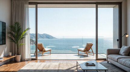 Wall Mural - a large white house with a balcony overlooking the ocean
