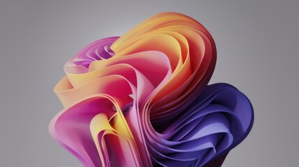 Aufkleber - Abstract swirling colorful shapes, vibrant hues of pink, orange, and purple.