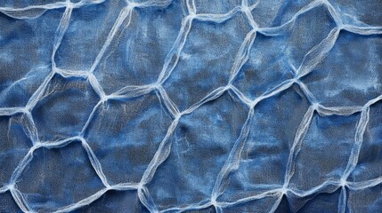 Blue Netting Abstract Fabric Background Texture