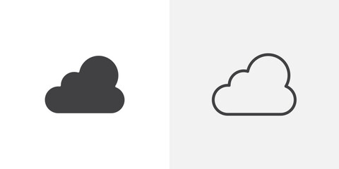 Poster - Cloud icons vectors illustrations in black fill and liner versions