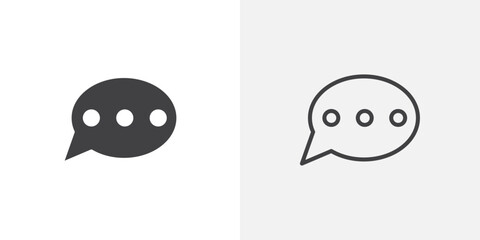 Poster - Comment icons vectors illustrations in black fill and liner versions