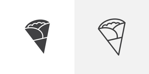 Poster - Crepe icons vectors illustrations in black fill and liner versions