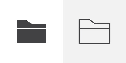 Fototapete - Folder icons vectors illustrations in black fill and liner versions