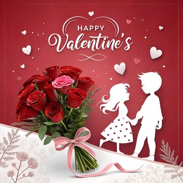 Happy Valentine's Day calligraphy valentine graphic