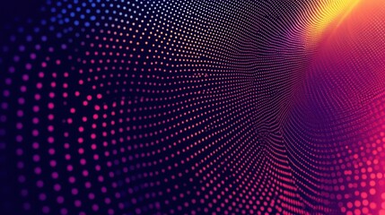 Poster - Halftone gradient effect. Dot texture, dotted geometric pattern background. Fade circle lines, black duotone digital graphic recent vector elements