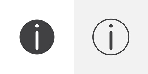 Poster - info icons vectors illustrations in black fill and liner versions