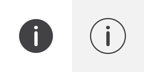 Poster - info icons vectors illustrations in black fill and liner versions