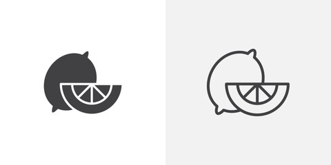 Poster - Lemon icons vectors illustrations in black fill and liner versions