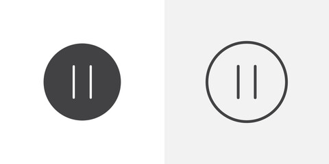 Aufkleber - Pause icons vectors illustrations in black fill and liner versions