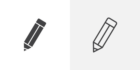 Aufkleber - Pencil icons vectors illustrations in black fill and liner versions