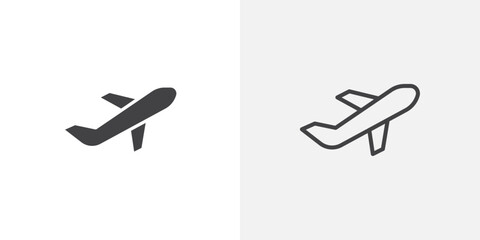 Aufkleber - Plane icons vectors illustrations in black fill and liner versions