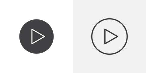 Aufkleber - Play icons vectors illustrations in black fill and liner versions