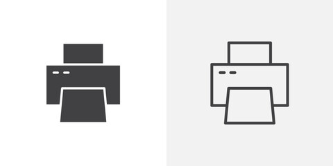 Aufkleber - Print icons vectors illustrations in black fill and liner versions
