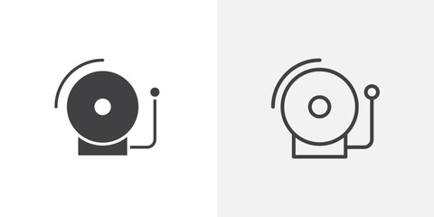 Poster - School bell icons vectors illustrations in black fill and liner versions