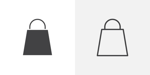 Aufkleber - Shopping bag icons vectors illustrations in black fill and liner versions