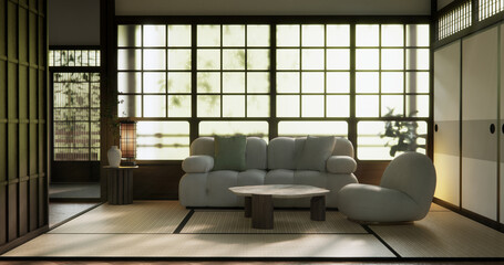 Wall Mural - mock up, Japanese empty room tatami mat Designing the most beautiful.