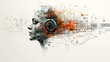 © Ratchadaporn - Futuristic abstract visual representation of music soundwaves and Featuring a dynamic colorful and high tech composition with geometric shapes neon accents and a intelligence inspired aesthetic