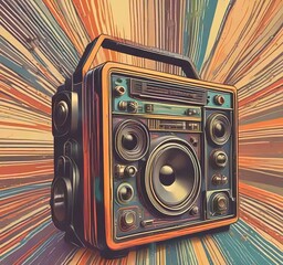 Poster - illustration of music background.