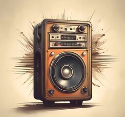 Poster - illustration of music background.