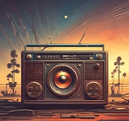 Poster - illustration of music background.