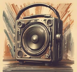Poster - illustration of music background.