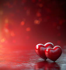 Wall Mural - Abstract Valentines Day Hearts Background
